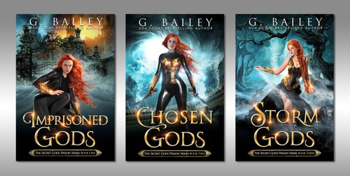 Fantasy book cover with the title 'The Secret Gods Prison Series'