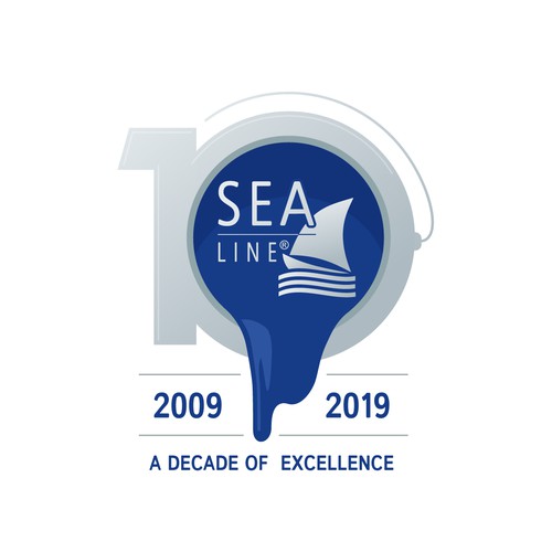 Paint logo with the title '10th Anniversary Logo for a Yachting Paint Company'