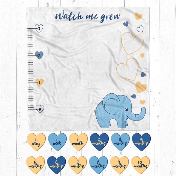 Swaddle design with the title 'Baby milestone blanket'