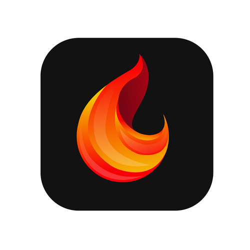 Fire design with the title 'Be Ready Education app icon design'