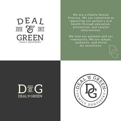 Dentist logo with the title 'Deal & Green'