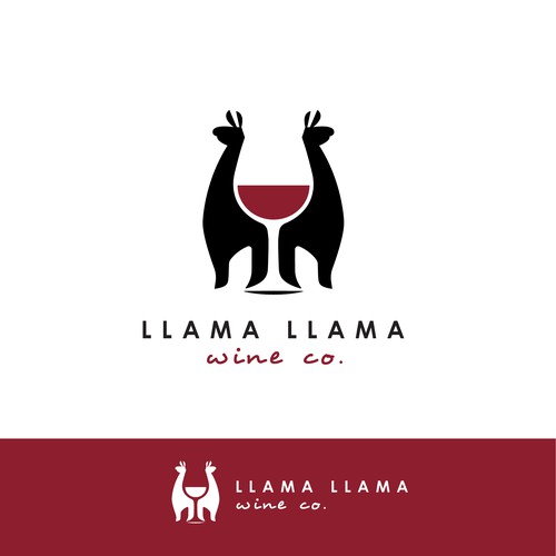 Llama logo with the title 'Elegant logo for a wine'