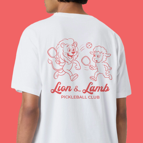 Lamp design with the title 'Playful Pickleball Duo – Ready-to-Adopt T-Shirt Design'