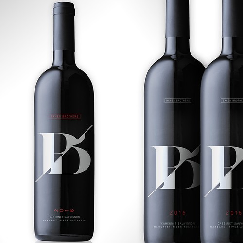 Creative label with the title 'Wine bottle/Logo for Bahen Brothers'
