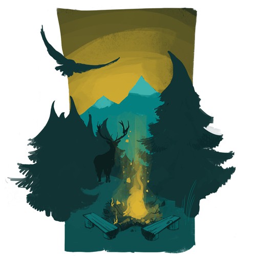 Deer t-shirt with the title 'Collect moments, not things.'