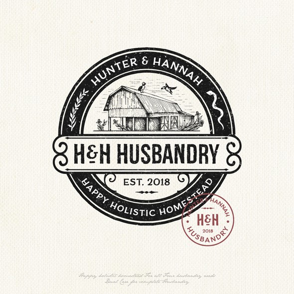 Stamp logo with the title 'H&H Husbandry farm'