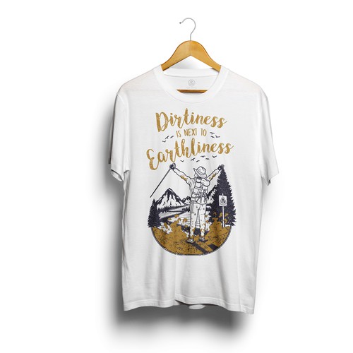 Travel t-shirt with the title 'Dirtiness is next to Earthliness'
