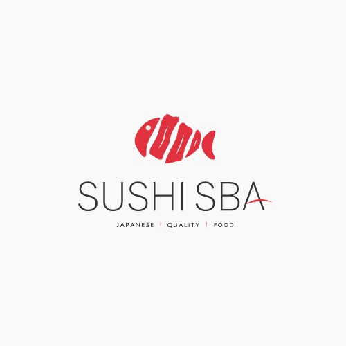 Sushi logo with the title 'Sushi place logo!'