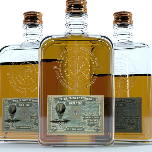 Whiskey label with the title 'Rum label design'