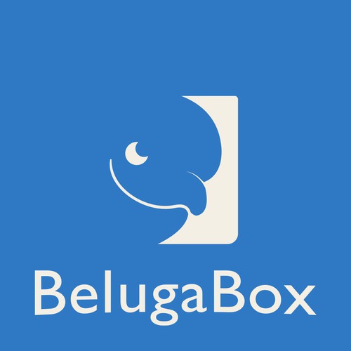Whale logo with the title 'BelugaBox logo concept'