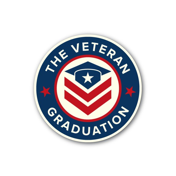 Graduation cap design with the title 'Patriotic logo design for a military merchandise'