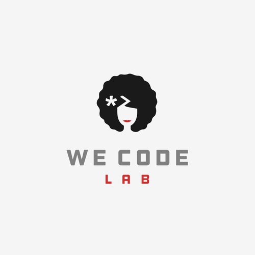 Code design with the title 'Logo concept for girls coding school in Rwanda. '
