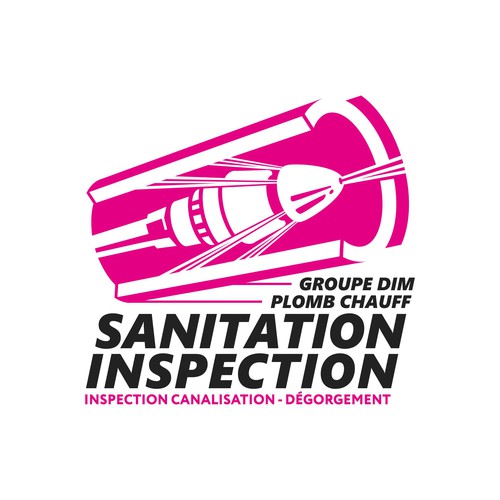Gold and pink logo with the title 'logo for sanitation inspection'