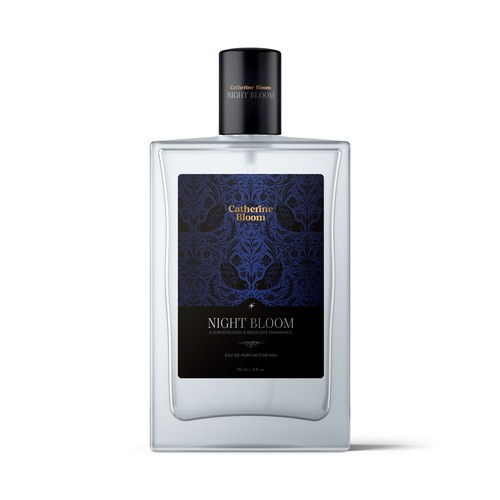 Perfume packaging with the title 'Night Bloom'