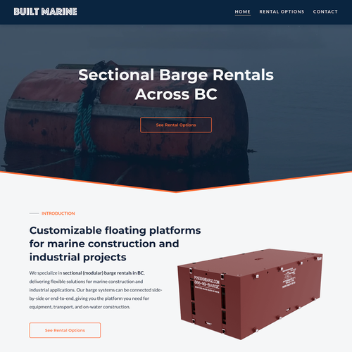 Design with the title 'Built Marine Design & SEO Optimization'
