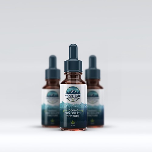 Dropper bottle packaging with the title 'CBD isolated tinture'