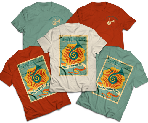 Bold artwork with the title 'T Shirt concept for non-profit event'