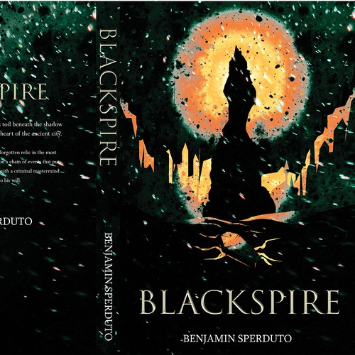 Dark fantasy book cover with the title 'Blackspire'