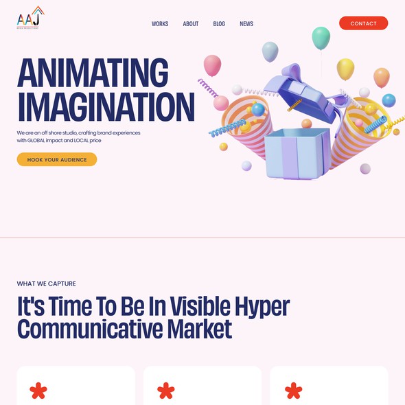 Video design with the title 'Trendy SquareSpace website for video production studio'