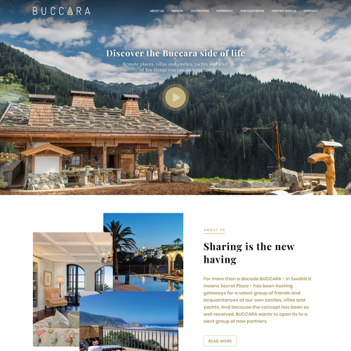 Family website with the title 'Presentation website for luxury travel agent'