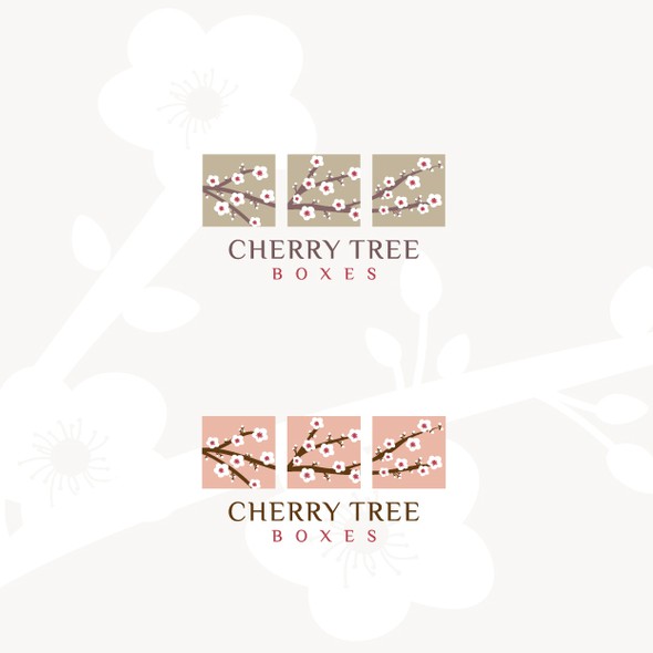 Cherry blossom logo with the title 'Cherry Tree Boxes logo'