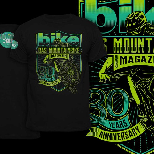 Anniversary design with the title 'MOUNTAIN BIKE'