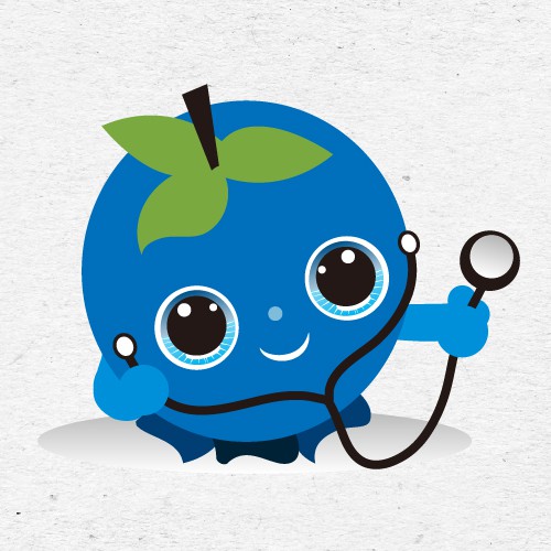 Blueberry logo with the title 'cute blueberry cartoon character '