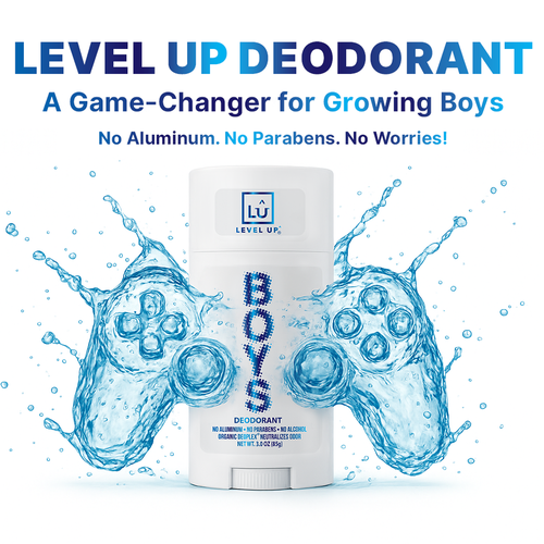 Deodorant design with the title 'Level Up Deodorant'