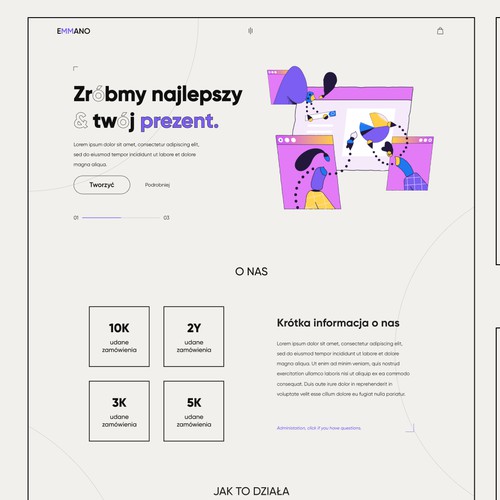 Purple website with the title 'Online store design'