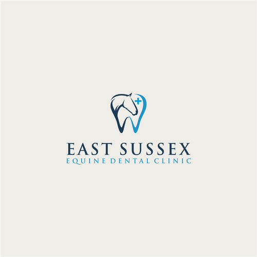 Equestrian logo with the title 'equine dental clinic logo'