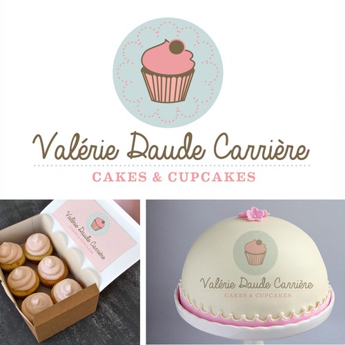 Cupcake design with the title 'VR Cakes & Cupcakes or Valérie Daude Carrière Cakes & Cupcakes needs a new logo'