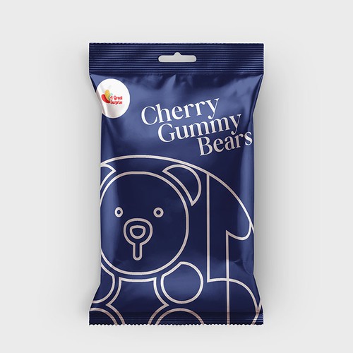 Simple label with the title 'Cherry Gummy Bears'