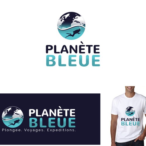 Traveler logo with the title 'Logo Planète Bleue'