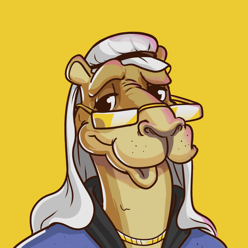Character artwork with the title 'Camel with attitude'