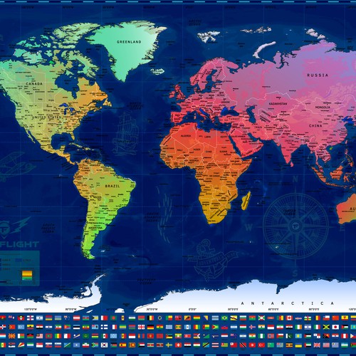 Map illustration with the title 'Take Flight map design'