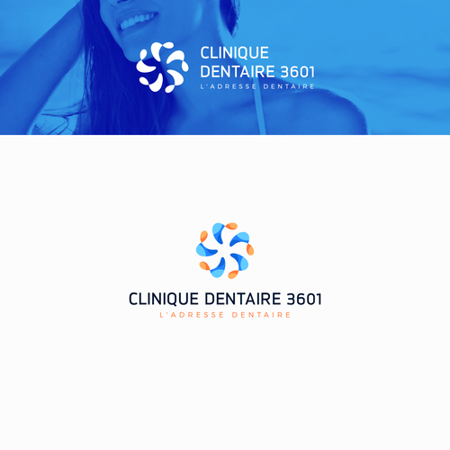 Teeth design with the title 'Clinique Dentaire 3601'