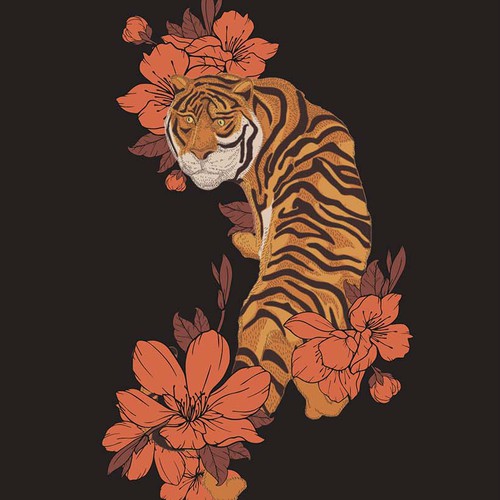 japanese traditional tiger art