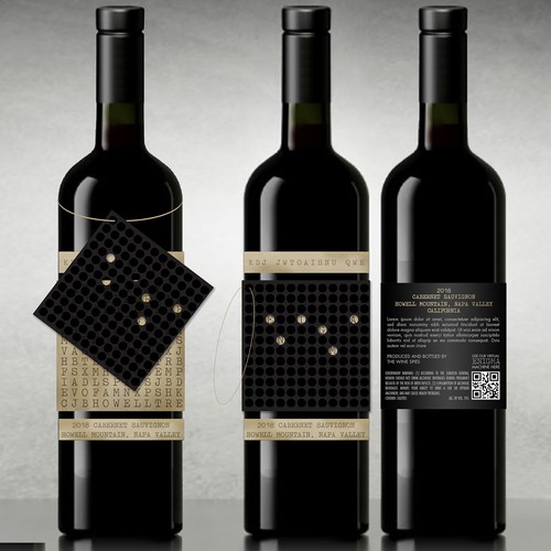 Interactive design with the title 'Conceptual Label for High End Wine'