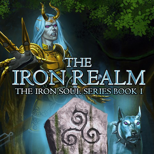 Horror book cover with the title 'Cover book The Iron Realm'