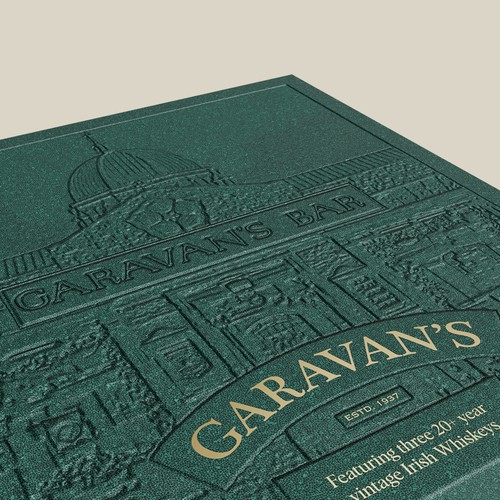 Whiskey packaging with the title 'Luxury Whiskey Packaging Design, Interactive Box'