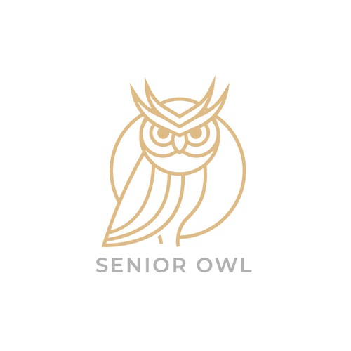 Outline logo with the title 'clean modern lineart owl logo design '