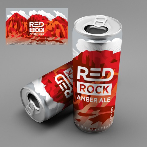 Rock design with the title 'RED ROCK Beer label'