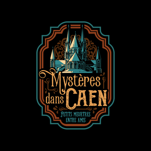 Mysterious logo with the title 'Logo in Art Nouveau style for a scavenger hunt - Mystères dans Caen'