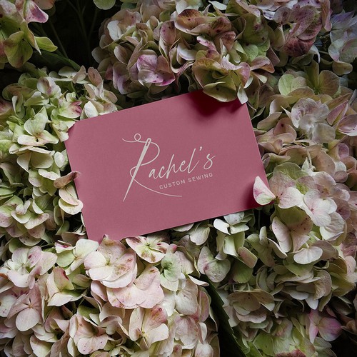 Bridal design with the title 'Logo design for Rachel Custom Sewing'