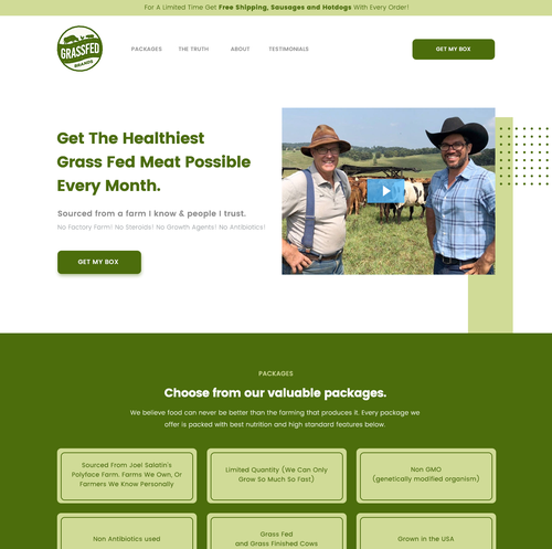 Farm website with the title 'Web design for a dairy product'