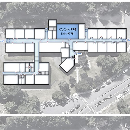 Scheme design with the title 'Floor plan/map of a school floor'