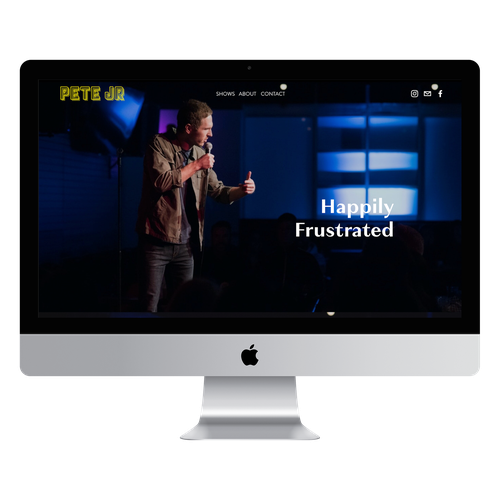 Redesigned website with the title 'Pete Jr. comedian website'