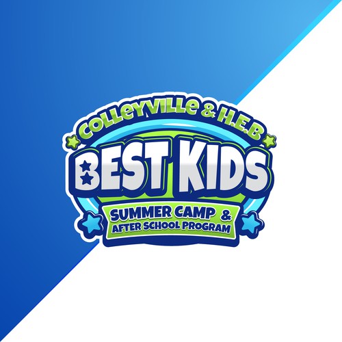 Summer camp logo with the title 'Logo for Colleyville & H.E.B Best Kids Summer Camp & After School Program'