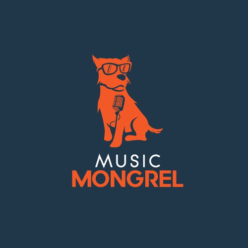Microphone logo with the title 'Music Mongrel Logo'