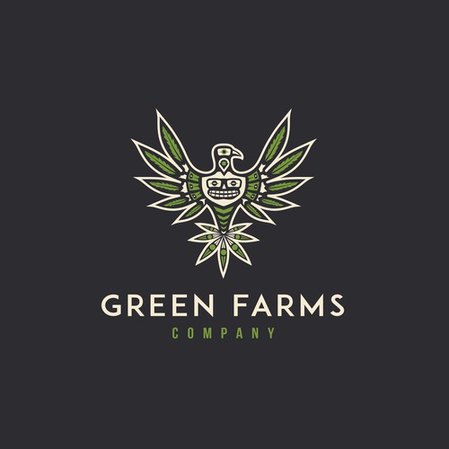 Farm design with the title 'Green Farms Co'